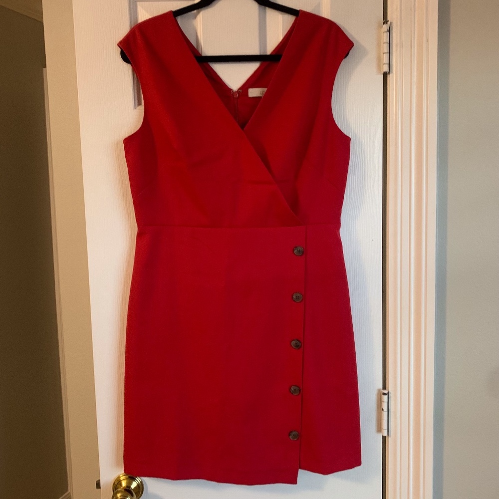 LOFT Wrap Button Dress